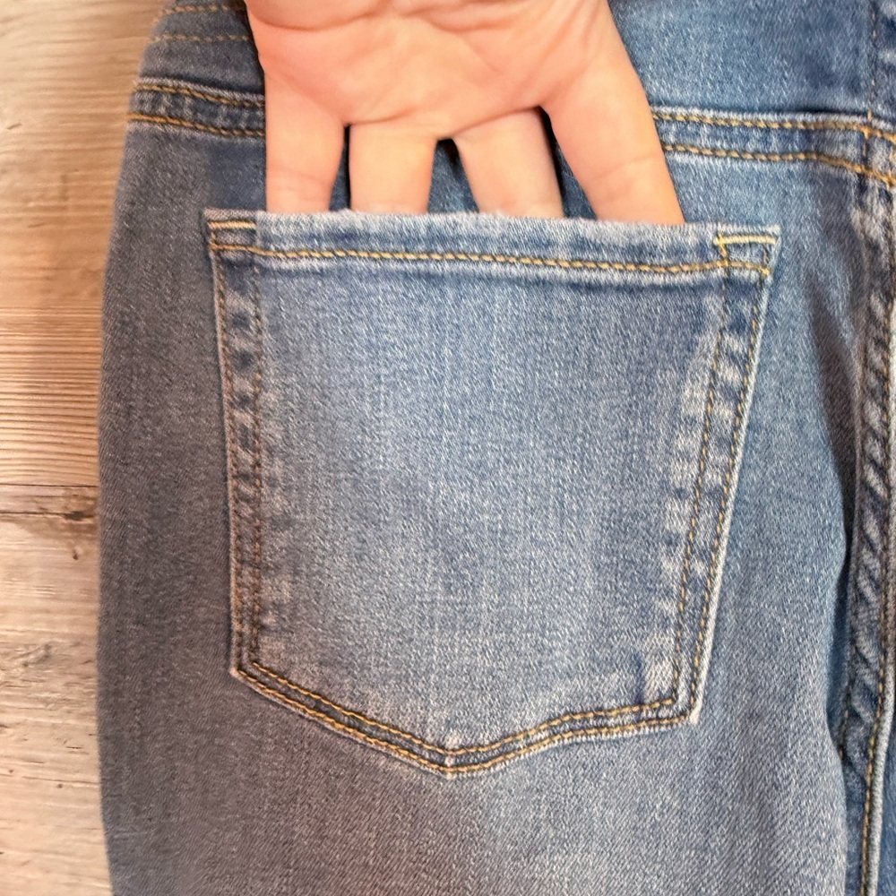 Isabel Maternity Crossover Panel Distressed Straight Leg Jeans - Picture 7 of 12